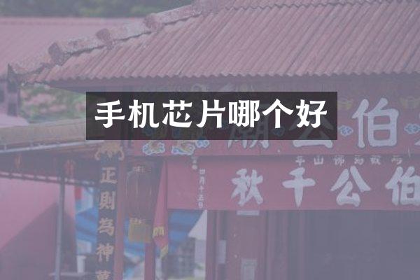 手机芯片哪个好