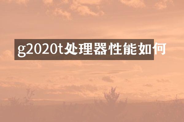g2020t处理器性能如何
