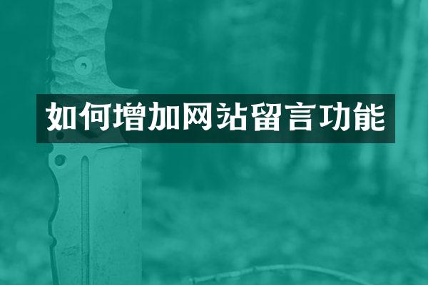 如何增加网站留言功能