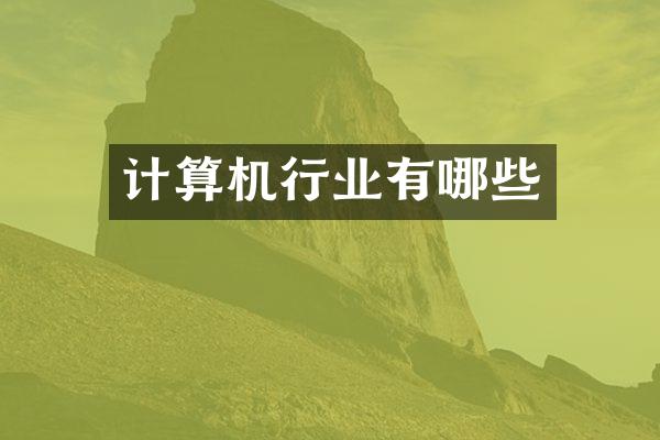 计算机行业有哪些