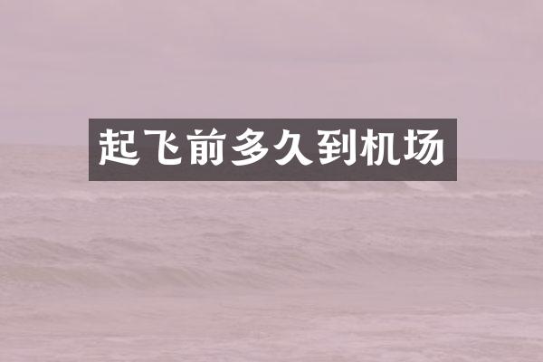 起飞前多久到机场
