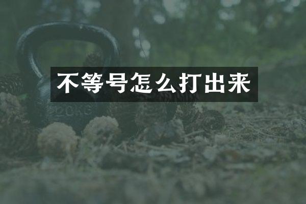 不等号怎么打出来