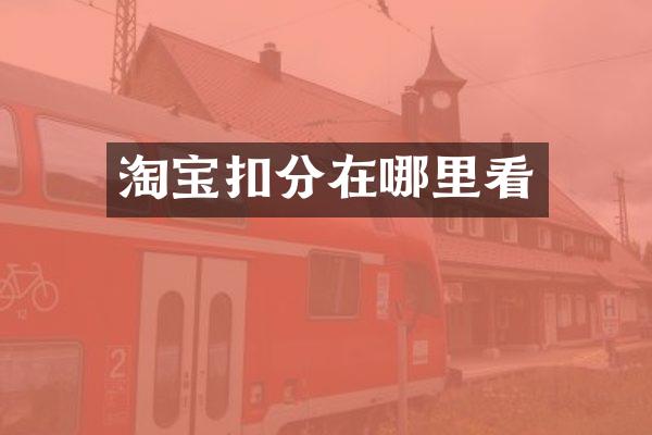 淘宝扣分在哪里看