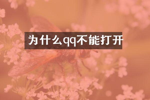 为什么qq不能打开