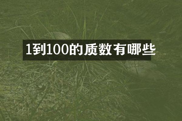 1到100的质数有哪些