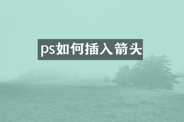 ps如何插入箭头