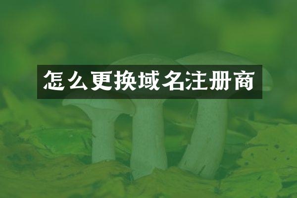 怎么更换域名注册商