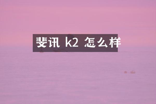 斐讯 k2 怎么样