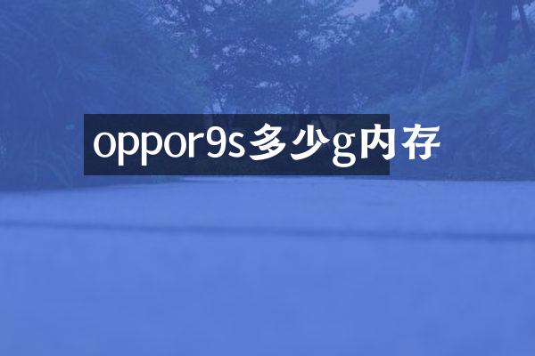oppor9s多少g内存