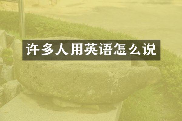 许多人用英语怎么说