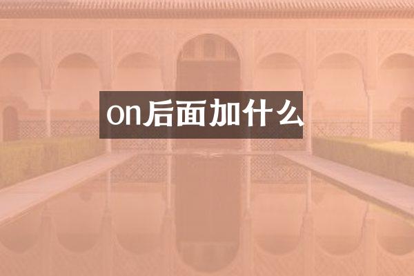on后面加什么