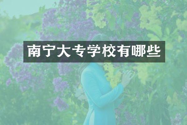 南宁大专学校有哪些