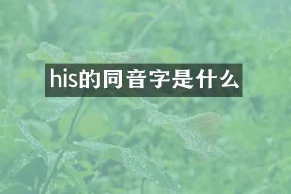 his的同音字是什么