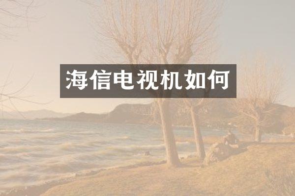 海信电视机如何