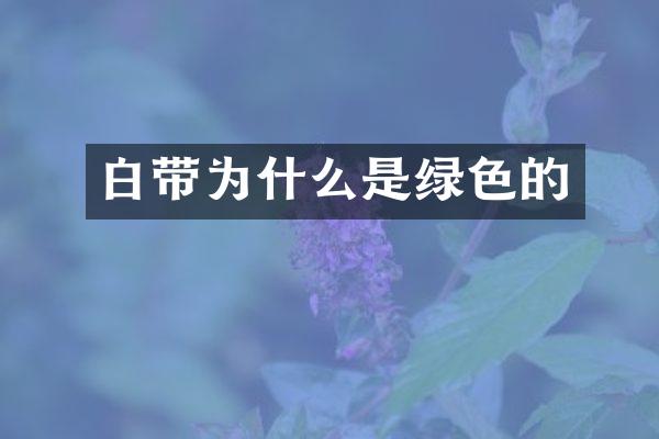 白带为什么是绿色的
