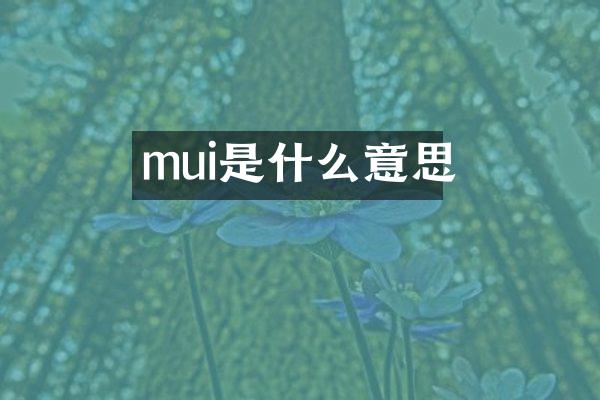 mui是什么意思