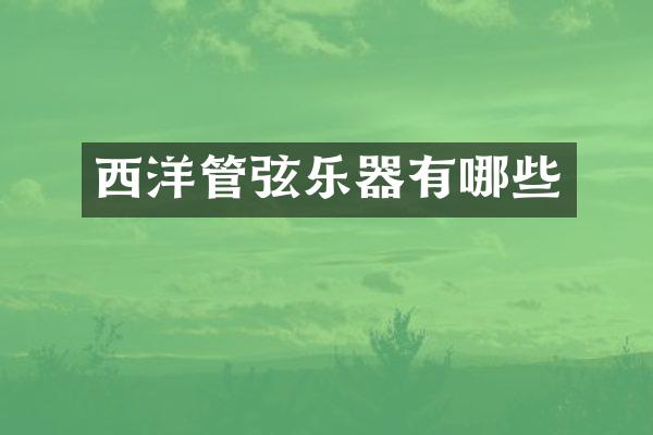 西洋管弦乐器有哪些