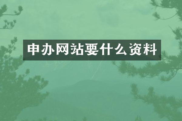 申办网站要什么资料
