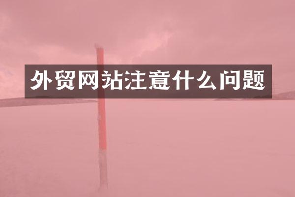 外贸网站注意什么问题