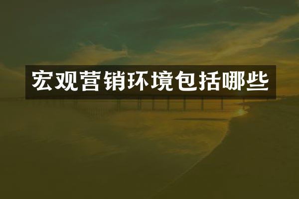 宏观营销环境包括哪些
