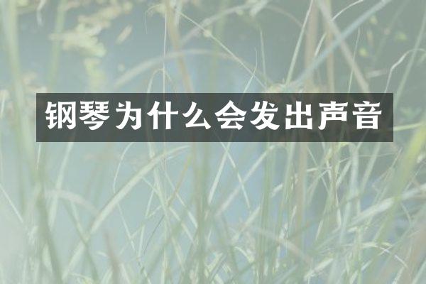 钢琴为什么会发出声音