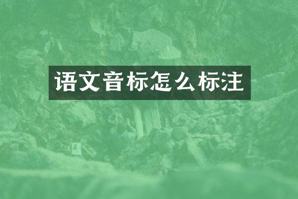 语文音标怎么标注