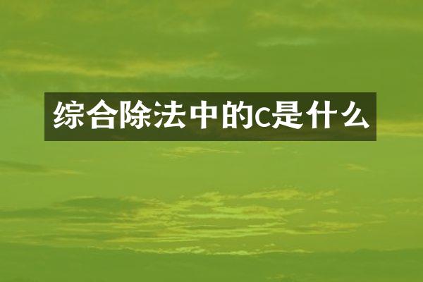 综合除法中的c是什么