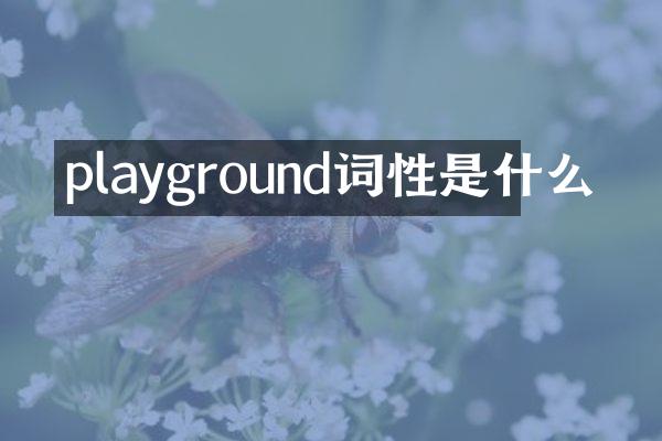 playground词性是什么