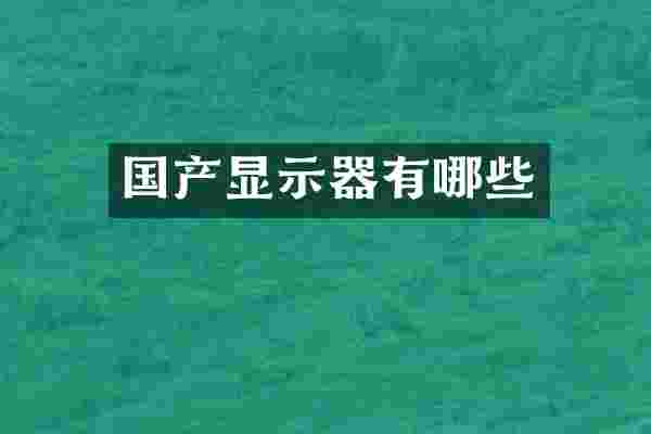 国产显示器有哪些