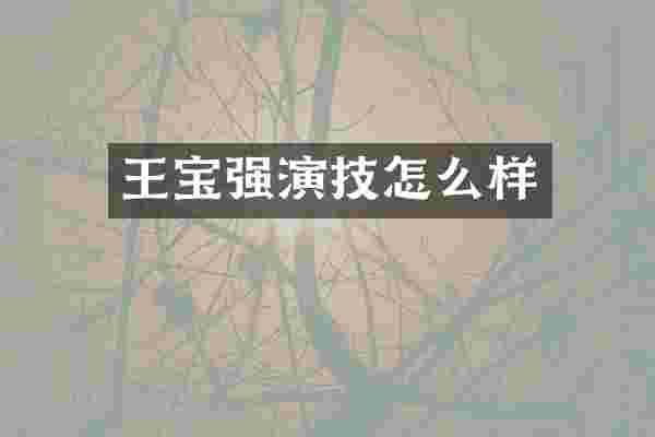 王宝强演技怎么样