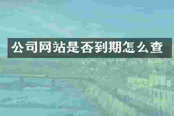 公司网站是否到期怎么查