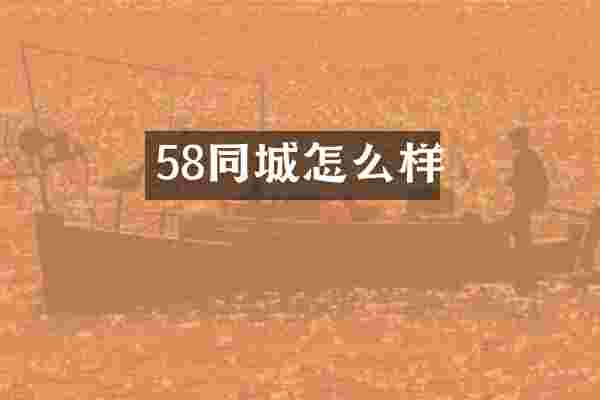58同城怎么样