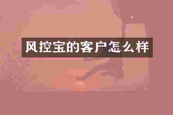 风控宝的客户怎么样