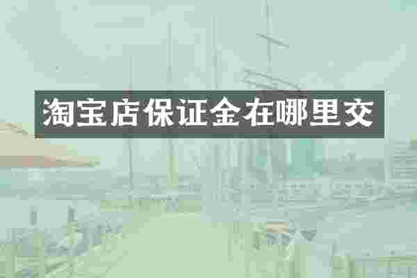 淘宝店保证金在哪里交