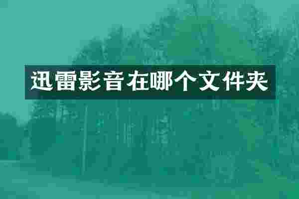迅雷影音在哪个文件夹