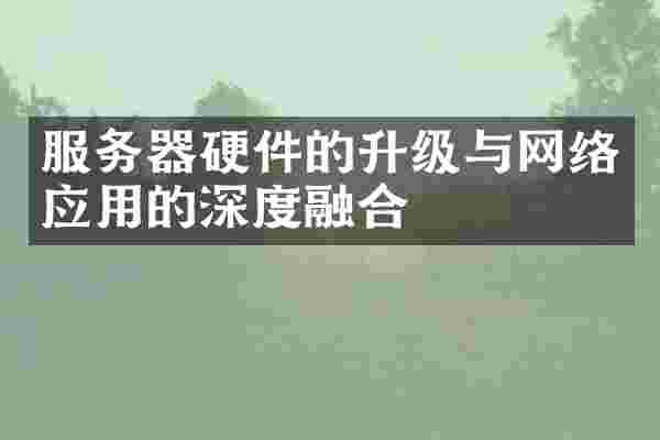 服务器硬件的升级与网络应用的深度融合