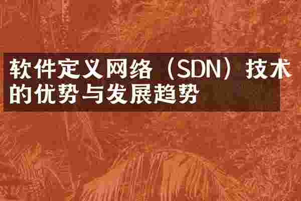 软件定义网络（SDN）技术的优势与发展趋势