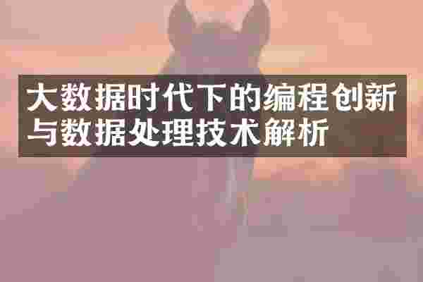 大数据时代下的编程创新与数据处理技术解析