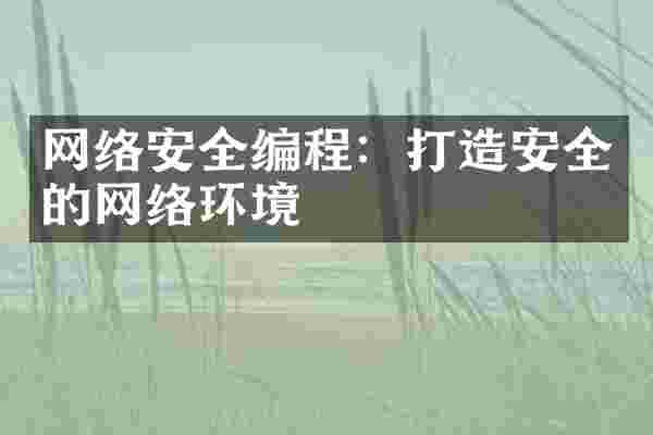 网络安全编程：打造安全的网络环境