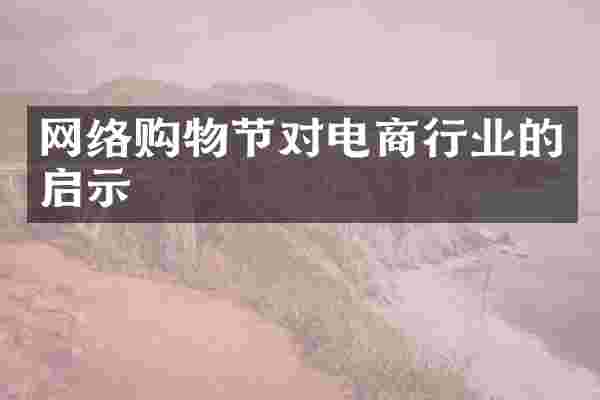 网络购物节对电商行业的启示