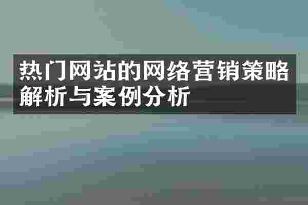 热门网站的网络营销策略解析与案例分析