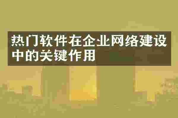 热门软件在企业网络建设中的关键作用
