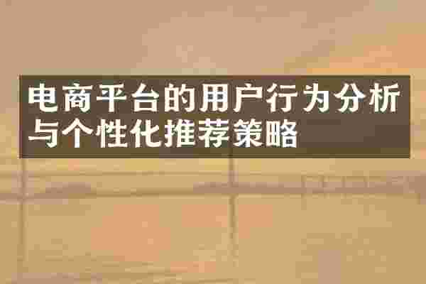 电商平台的用户行为分析与个性化推荐策略