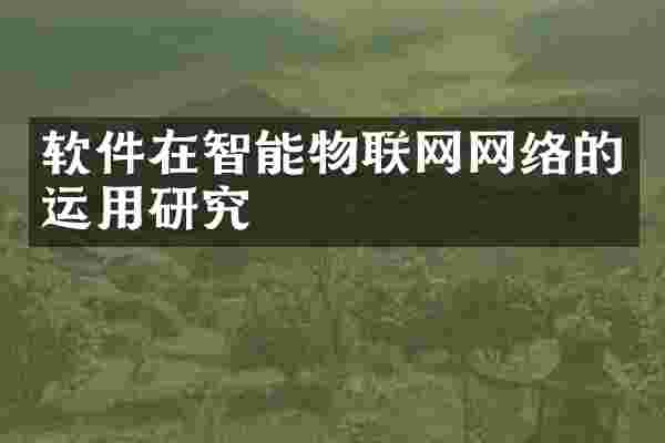 软件在智能物联网网络的运用研究