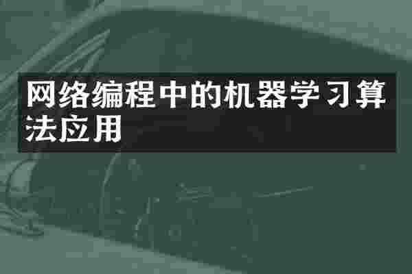 网络编程中的机器学习算法应用