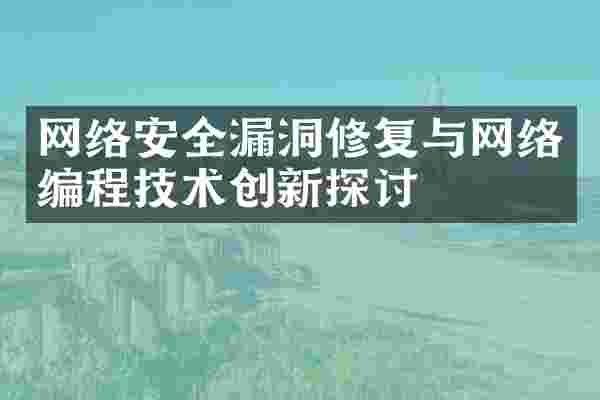 网络安全漏洞修复与网络编程技术创新探讨
