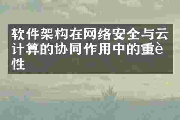 软件架构在网络安全与云计算的协同作用中的重要性