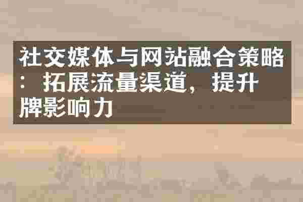 社交媒体与网站融合策略：拓展流量渠道，提升品牌影响力