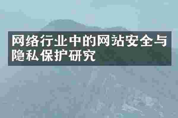 网络行业中的网站安全与隐私保护研究