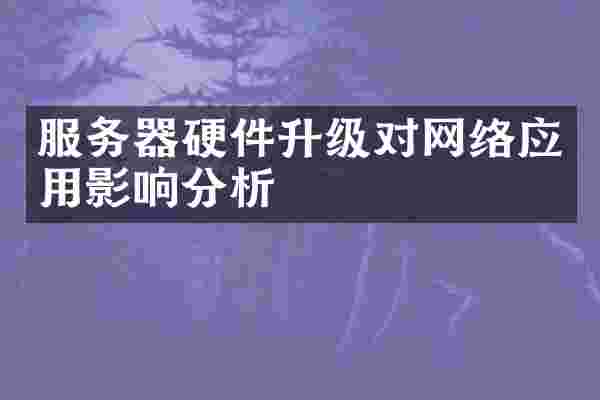 服务器硬件升级对网络应用影响分析